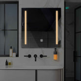 Specchio LED Quadrato | Pulsante touch | Luce bianca calda - Reyze Serie Salono Modello 5